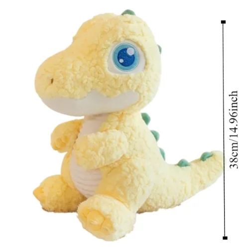 MINLIA Cartoon Dinosaur Plush Toy, Soft Fluffy Dinosaur Plush Doll, Novelty Collection Cute Soothing Stuffed Animal Doll Holiday Gifts for Kids